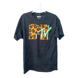 MTV Mens Black Halloween T-Shirt, Medium